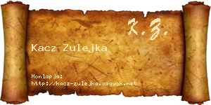 Kacz Zulejka névjegykártya